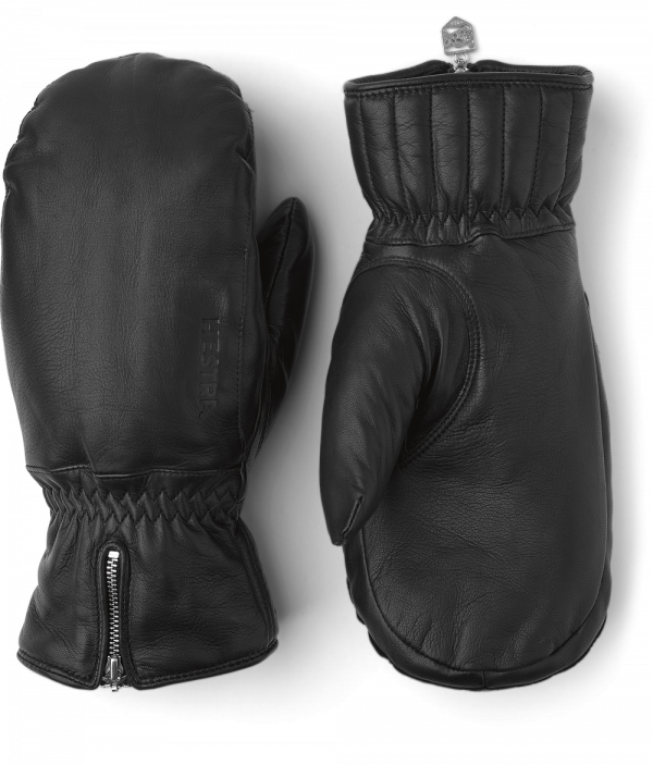  HESTRA LEATHER SWISSWOOL CLASSIC MITT Black