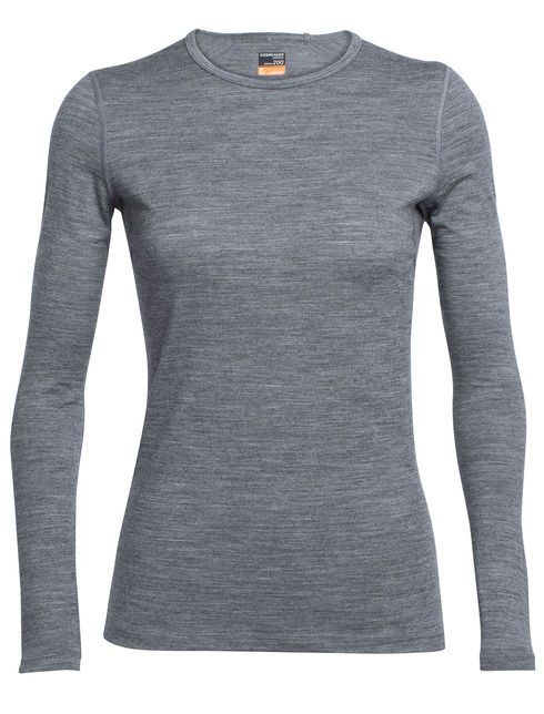  ICEBREAKER WOMEN'S OASIS LONG SLEEVE CREWE Gritstone Heather