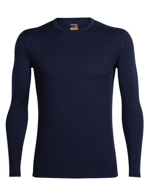  ICEBREAKER MEN'S OASIS LONG SLEEVE CREWE MIDNIGHT Navy