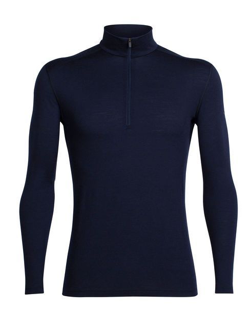  ICEBREAKER MEN'S OASIS LONG SLEEVE HALF ZIP MIDNIGHT Navy