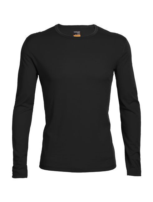  ICEBREAKER MEN'S OASIS LONG SLEEVE CREWE 200  Black