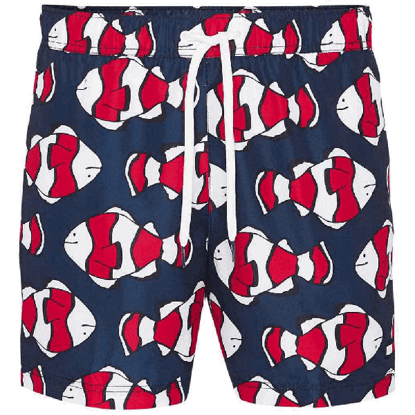  TOMMY HILFIGER MEDIUM DRAWSTRING Fish print tango red