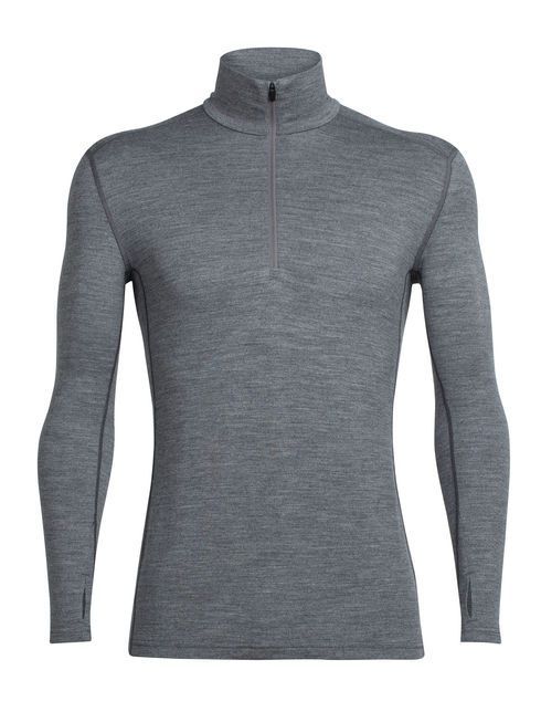  ICEBREAKER MEN'S TECH TOP LONG SLEEVE HALF ZIP Gritstone heather