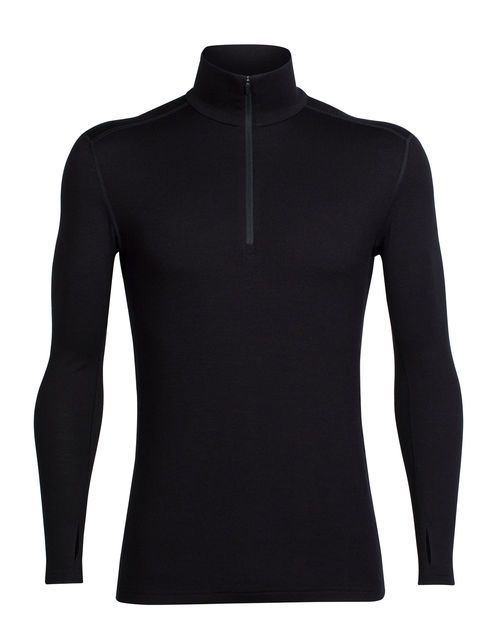  ICEBREAKER MEN'S TECH TOP LONG SLEEVE HALF ZIP Black