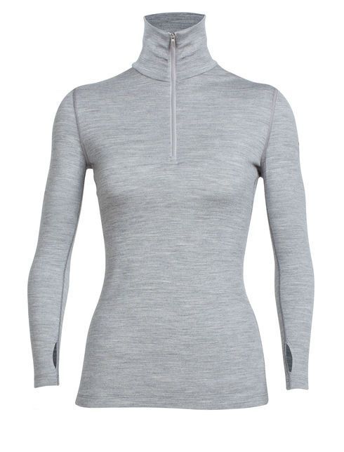  ICEBREAKER WOMEN'S TECH TOP 260 LONG SLEEVE HALF ZIP Metro heather