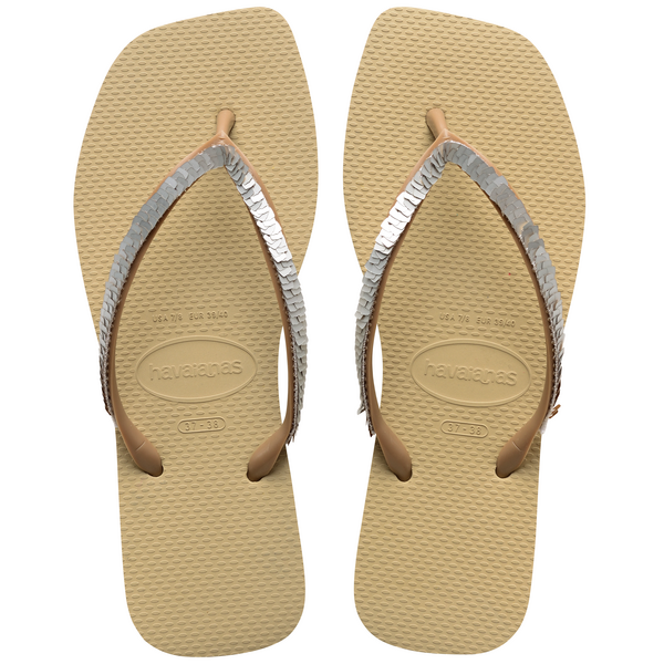  HAVAIANAS SLIM SQUARE MAGIC SEQUIN Sand grey