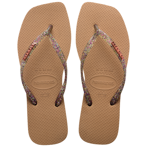  HAVAIANAS SQUARE LOGO METALLIC Rose gold