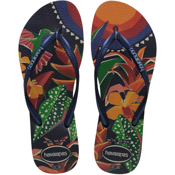  HAVAIANAS SLIM TROPICAL Navy blue