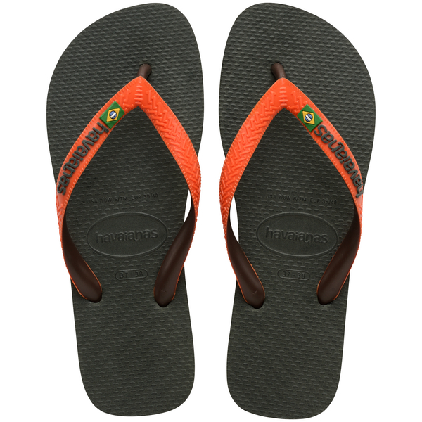  HAVAIANAS BRASIL MIX Olive green / Sunset orange