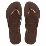  HAVAIANAS SLIM Dark brown / Metal acoused