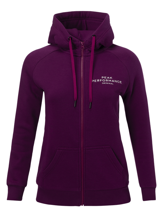  PEAKPERFORMANCE WOMEN'S LOGO COTTON BLEND ZIP-UP HOODIE Blood Cherry